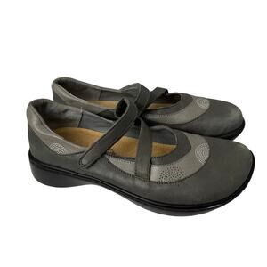 Naot Lagos Shoes Womens Size 7 Mary Jane Gray Leather Adjustable Straps
